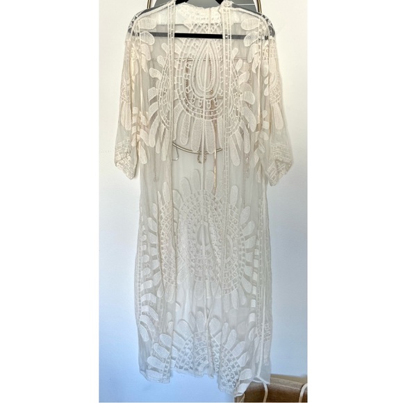 🦋 Floral bohemian sheer kimono beach cover up - Picture 12 of 12